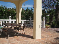 Porch at entrance to guest villa