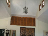Vaulted ceilings of lounge