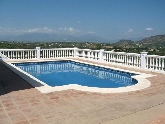 Swimming pool, terrace and views